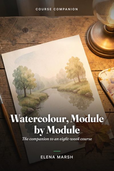 Cover of Watercolour, Module by Module, made in the studio