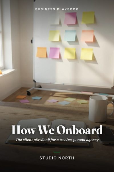 Cover of How We Onboard, made in the studio