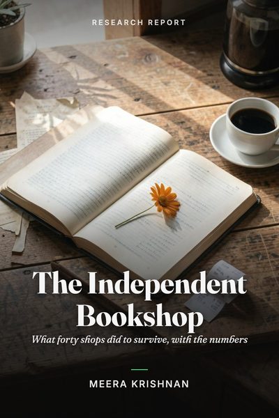 Cover of The Independent Bookshop, made in the studio